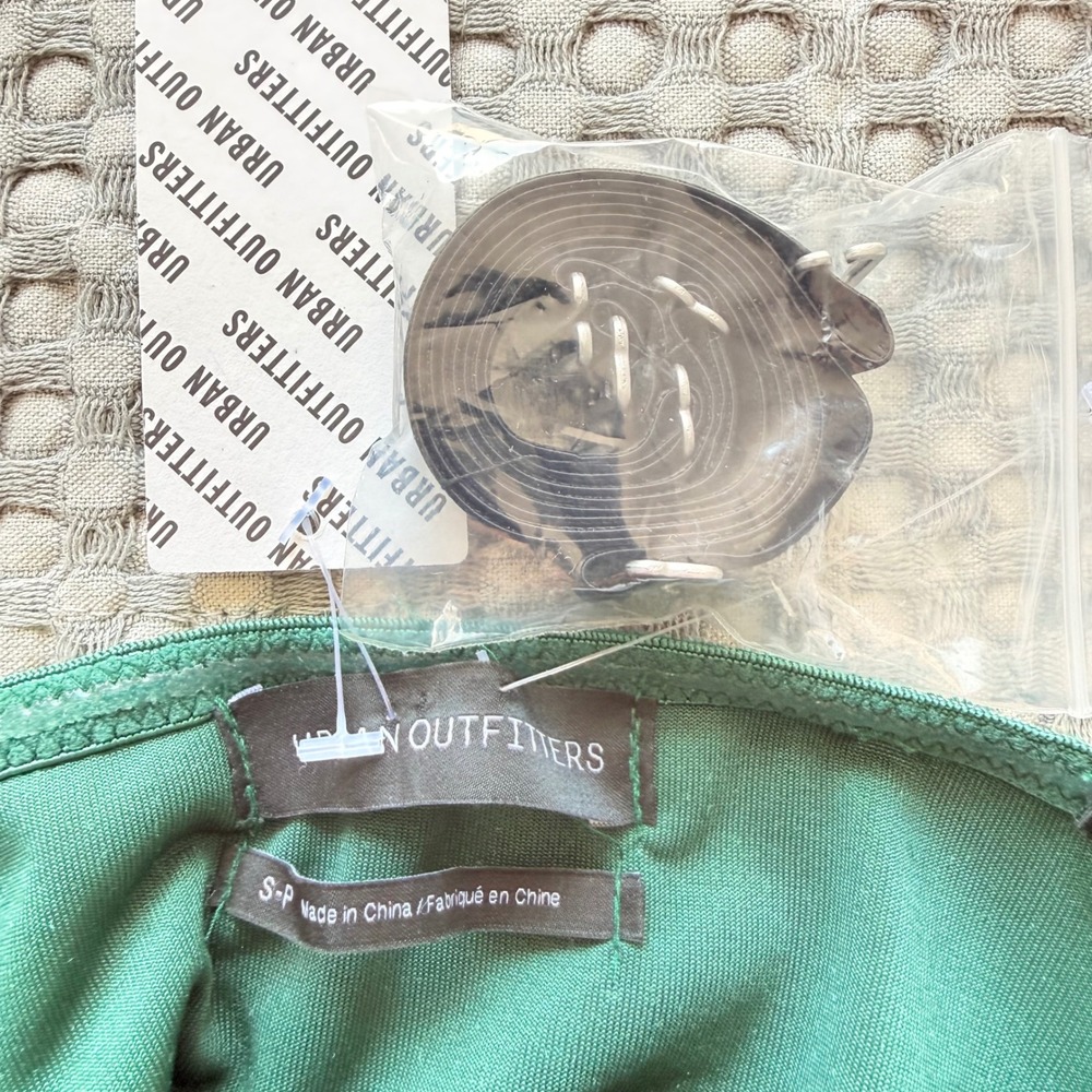 Urban Outfitters Green Crushed Velvet Corset Mini Dress Zipper Front‎ Y2K Size S - Picture 7 of 14